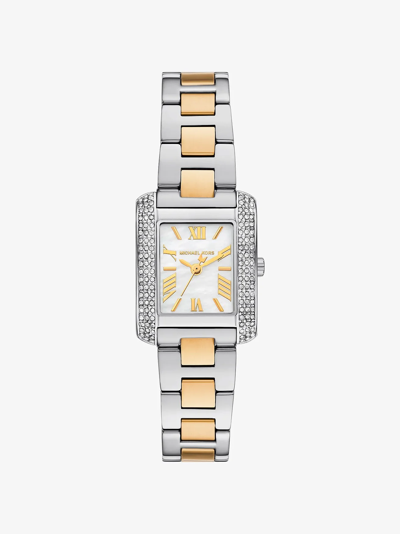 Часы Michael Kors Petite Emery Pavé серебристо-золотистые — 1