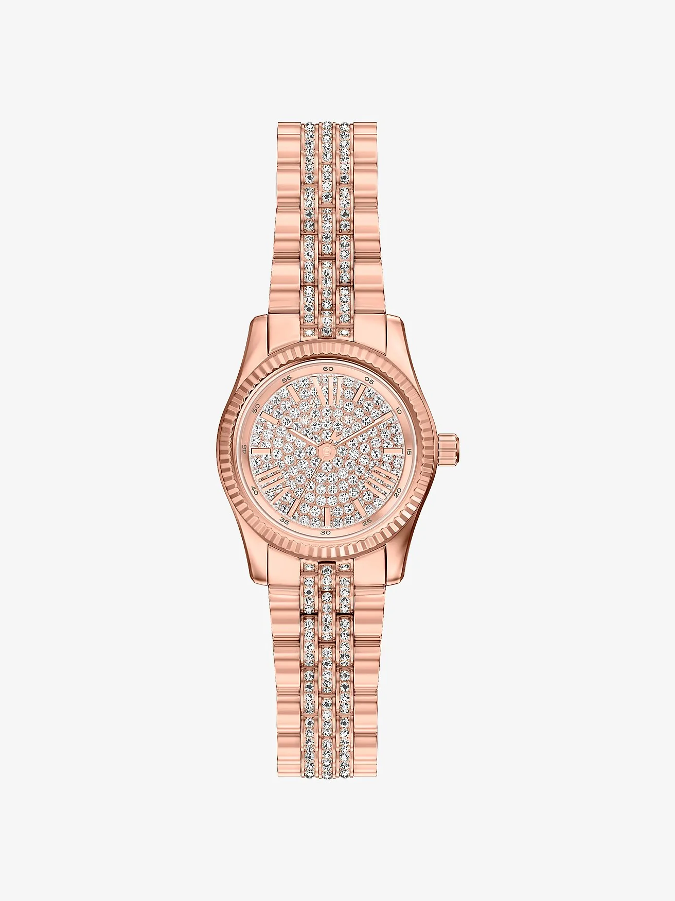 Часы Michael Kors Petite Lexington с паве, розово-золотые — 1