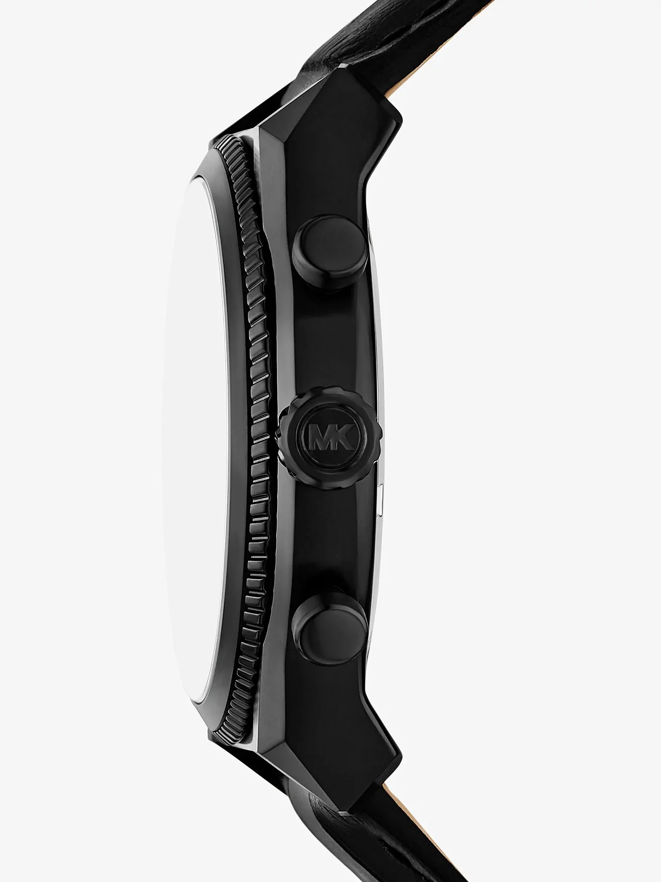 Мужские часы Michael Kors Oversized Panorama чёрного цвета с ремешком под кожу крокодила — 2