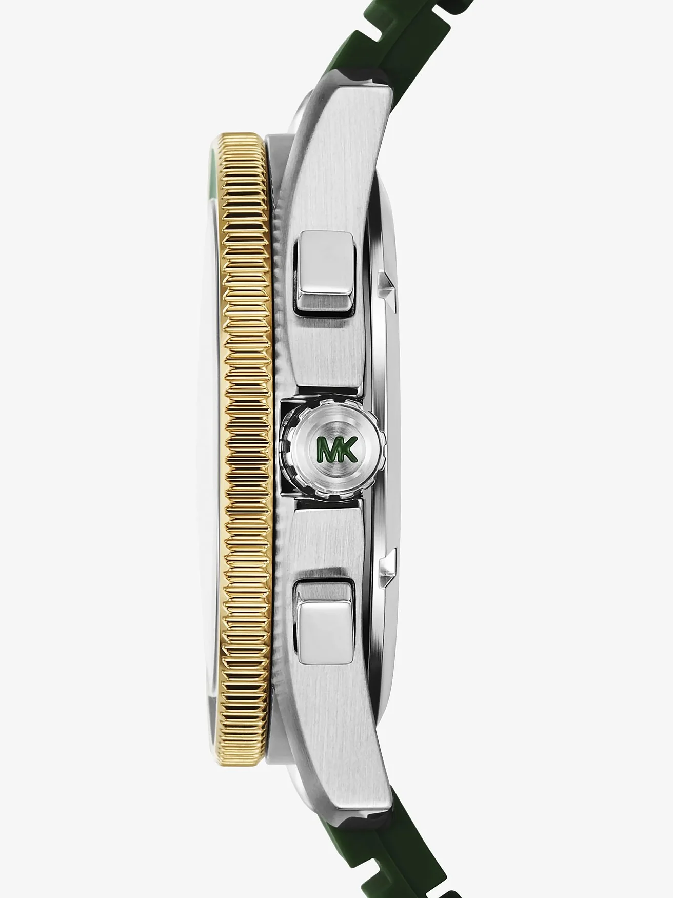 Мужские часы Michael Kors Oversized Maritime зелёного цвета с силиконовым ремешком — 2