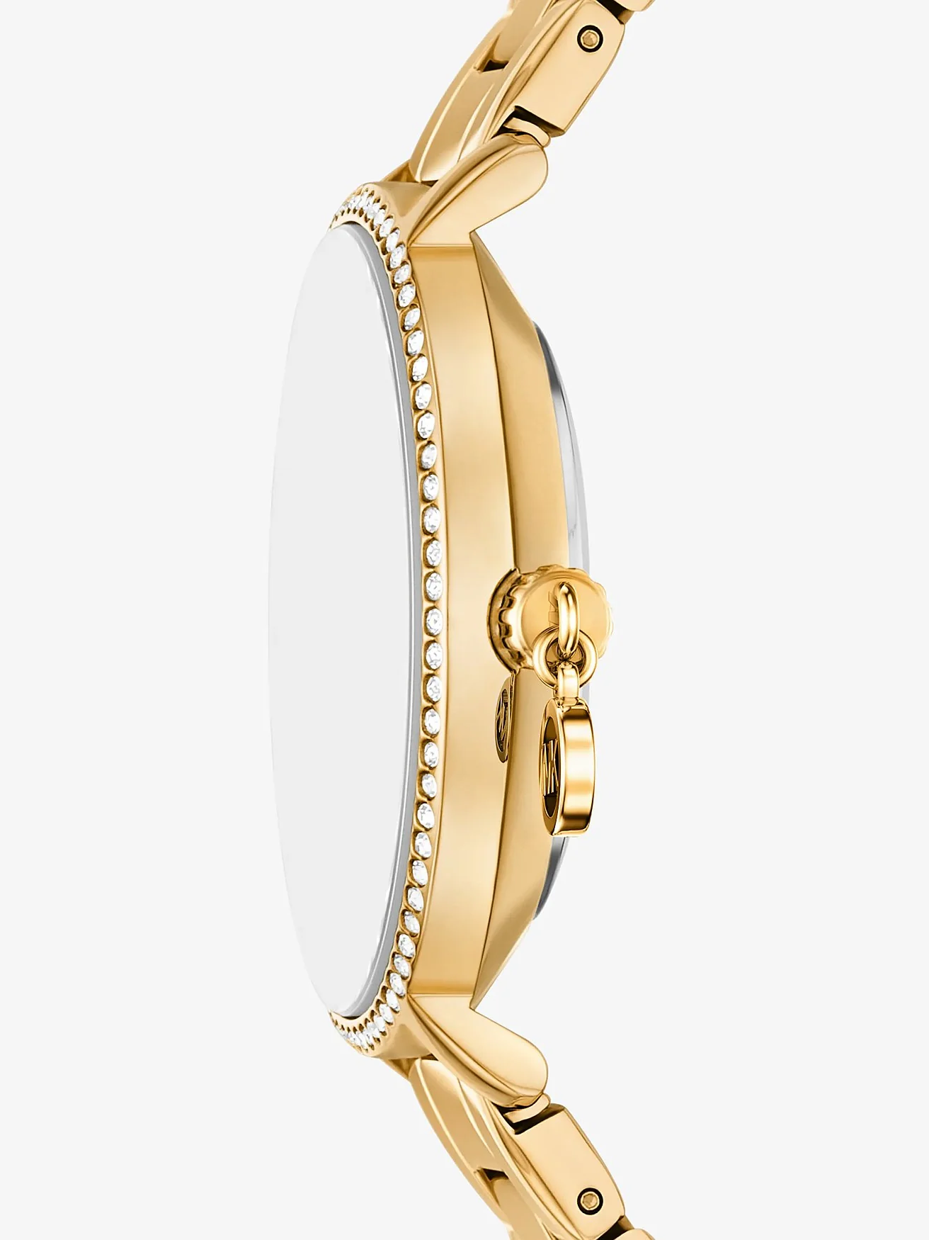 Женские часы Michael Kors Mini Pyper с кристаллами и золотистым браслетом — 2