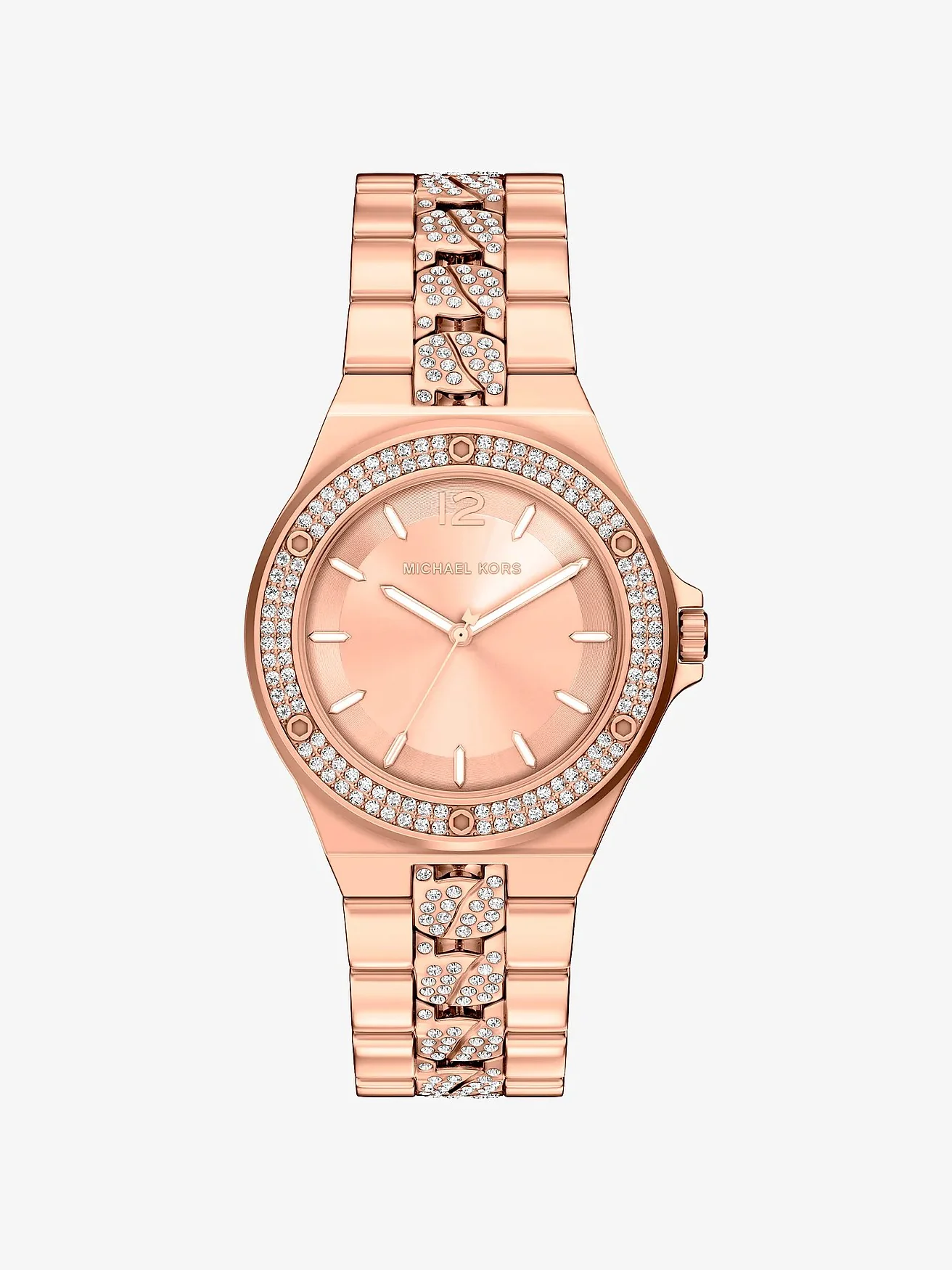 Наручные часы Michael Kors Lennox Pavé розово-золотистого тона (браслет) — 1