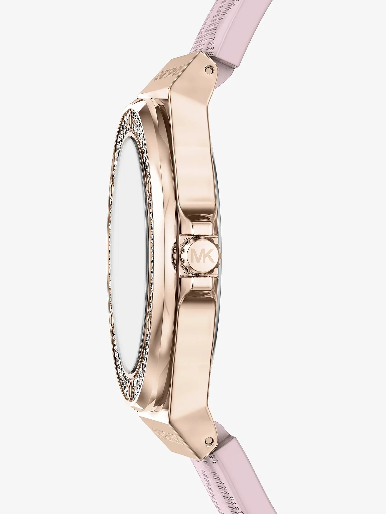 Наручные часы Michael Kors Lennox Pavé розово-золотистого тона на силиконовом ремешке — 2