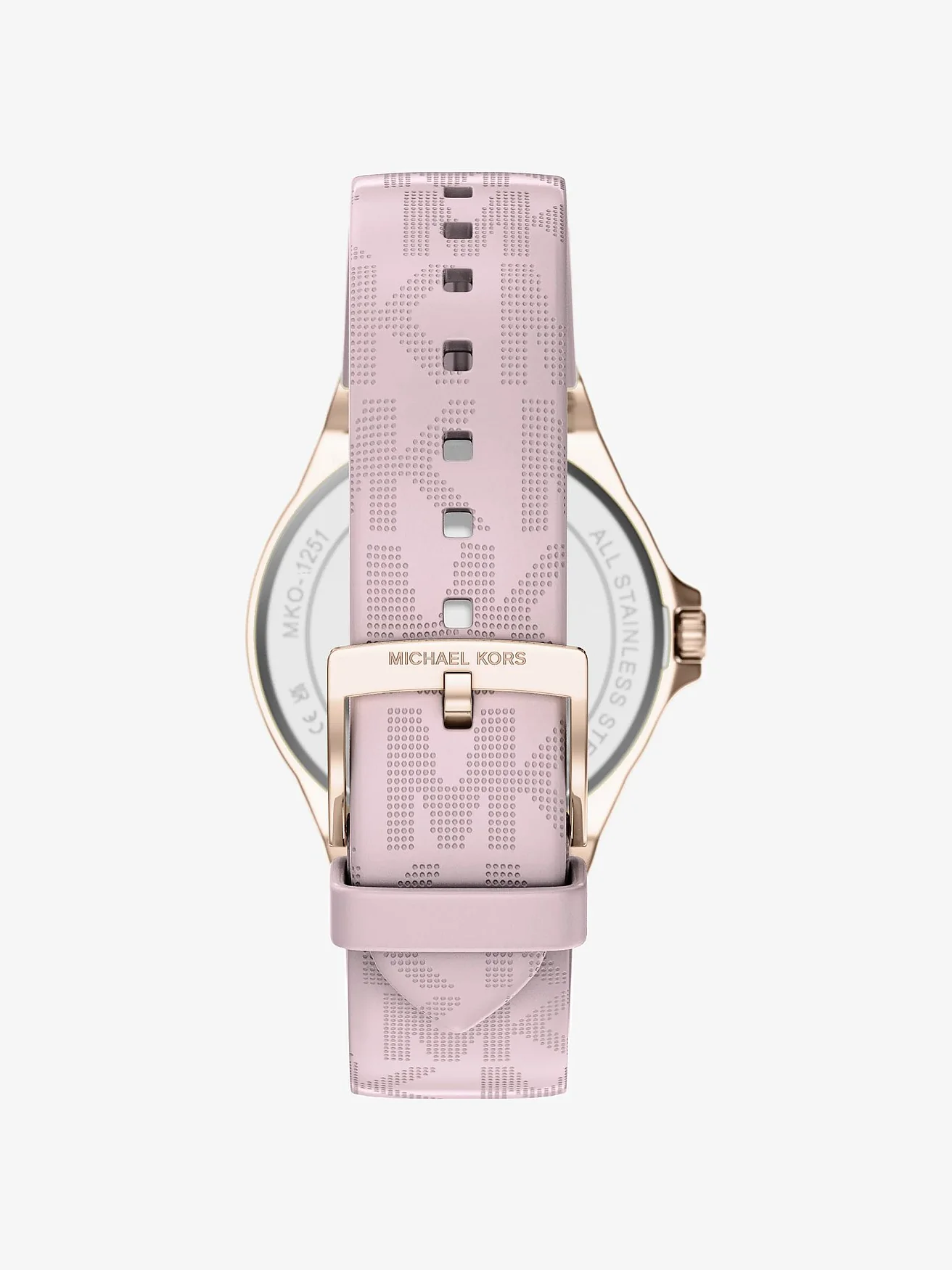 Наручные часы Michael Kors Lennox Pavé розово-золотистого тона на силиконовом ремешке — 3