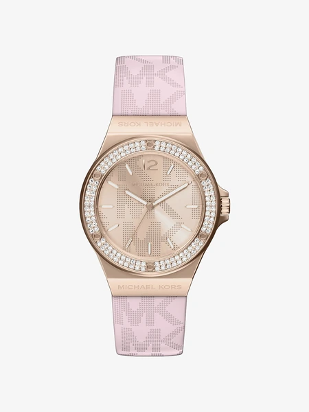 Наручные часы Michael Kors Lennox Pavé розово-золотистого тона на силиконовом ремешке