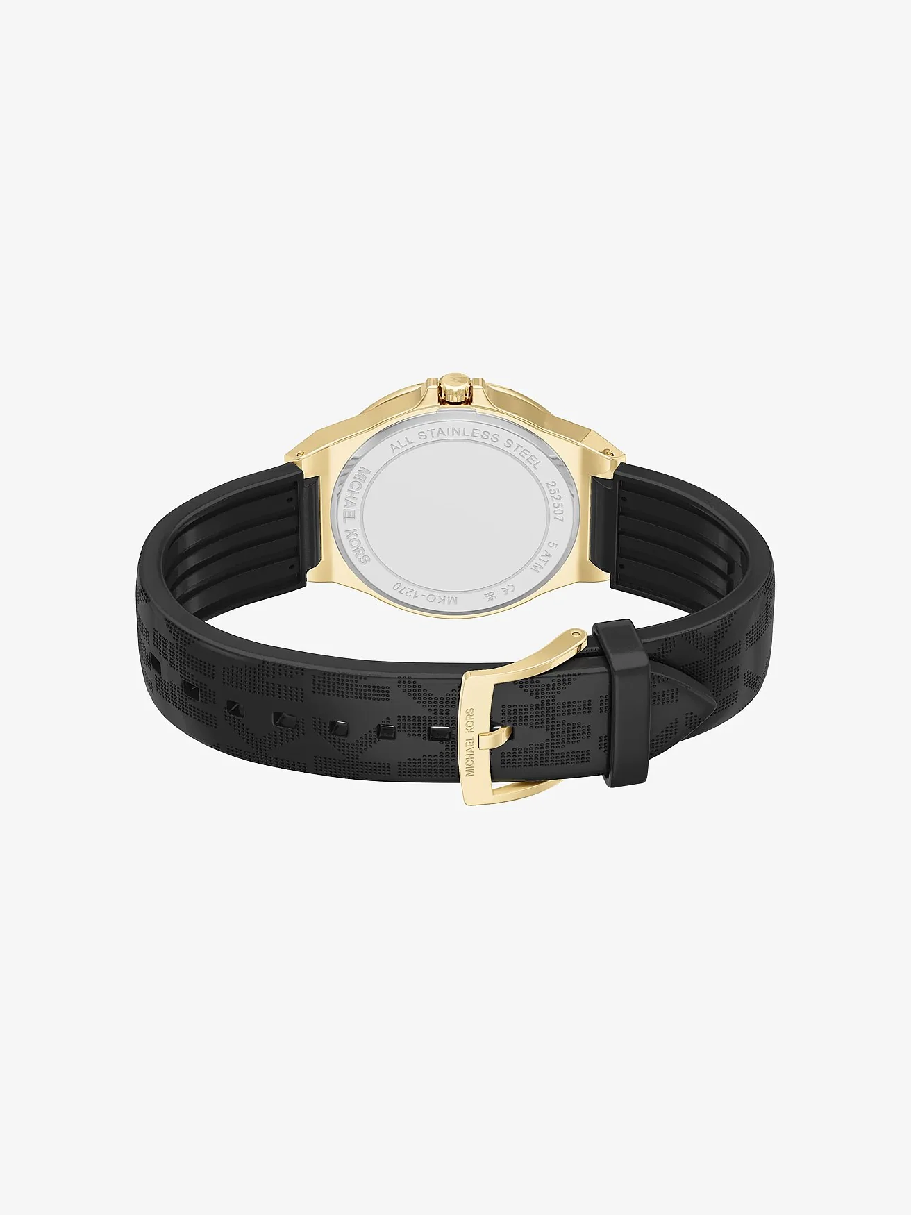 Наручные часы Michael Kors Lennox Pavé с золотистым корпусом на чёрном ремешке — 4