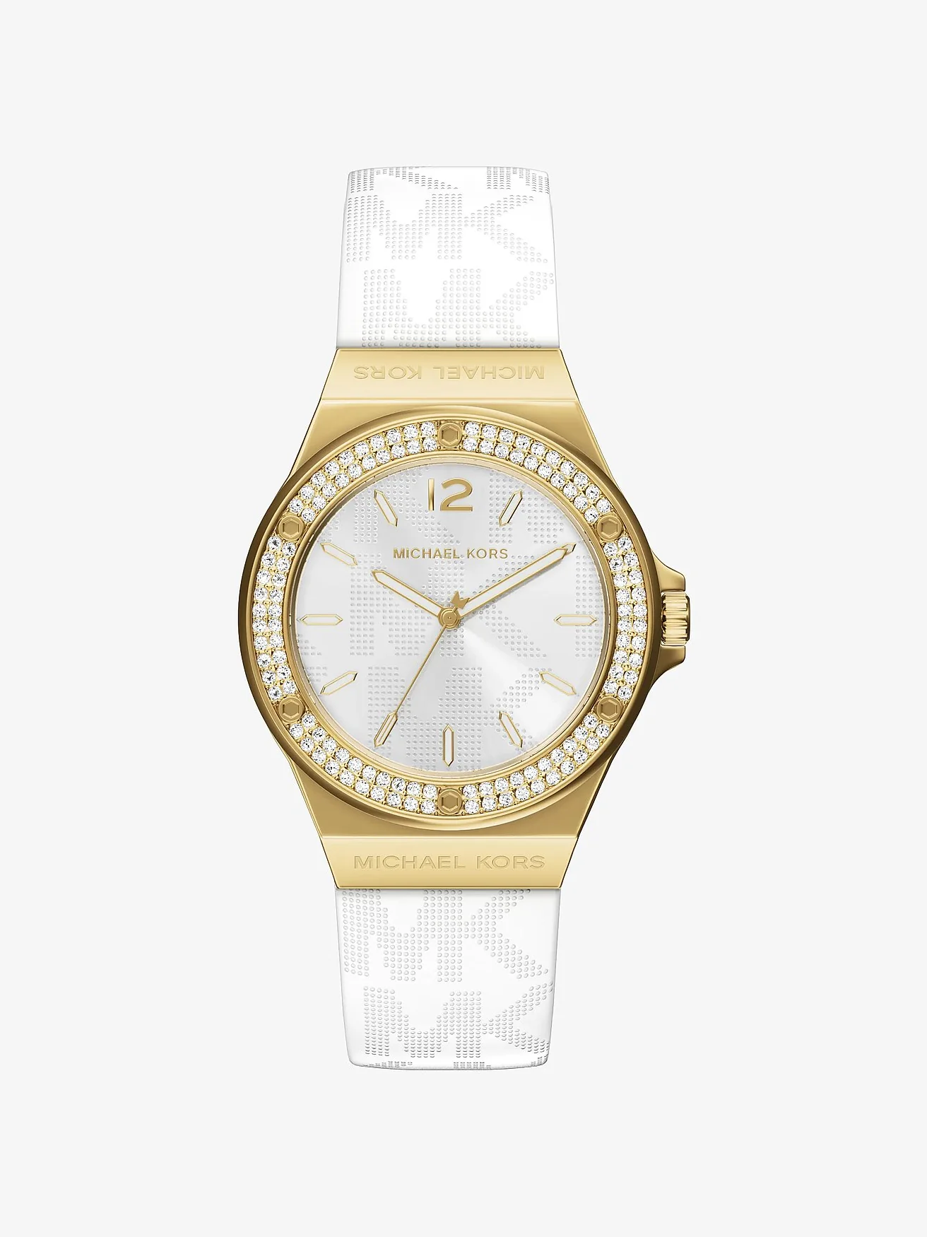 Наручные часы Michael Kors Lennox Pavé золотистого тона на силиконовом ремешке — 1