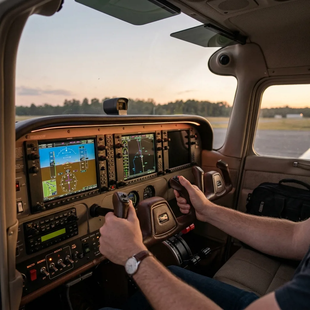 Кабина тренажёра Cessna 172 с панелью приборов