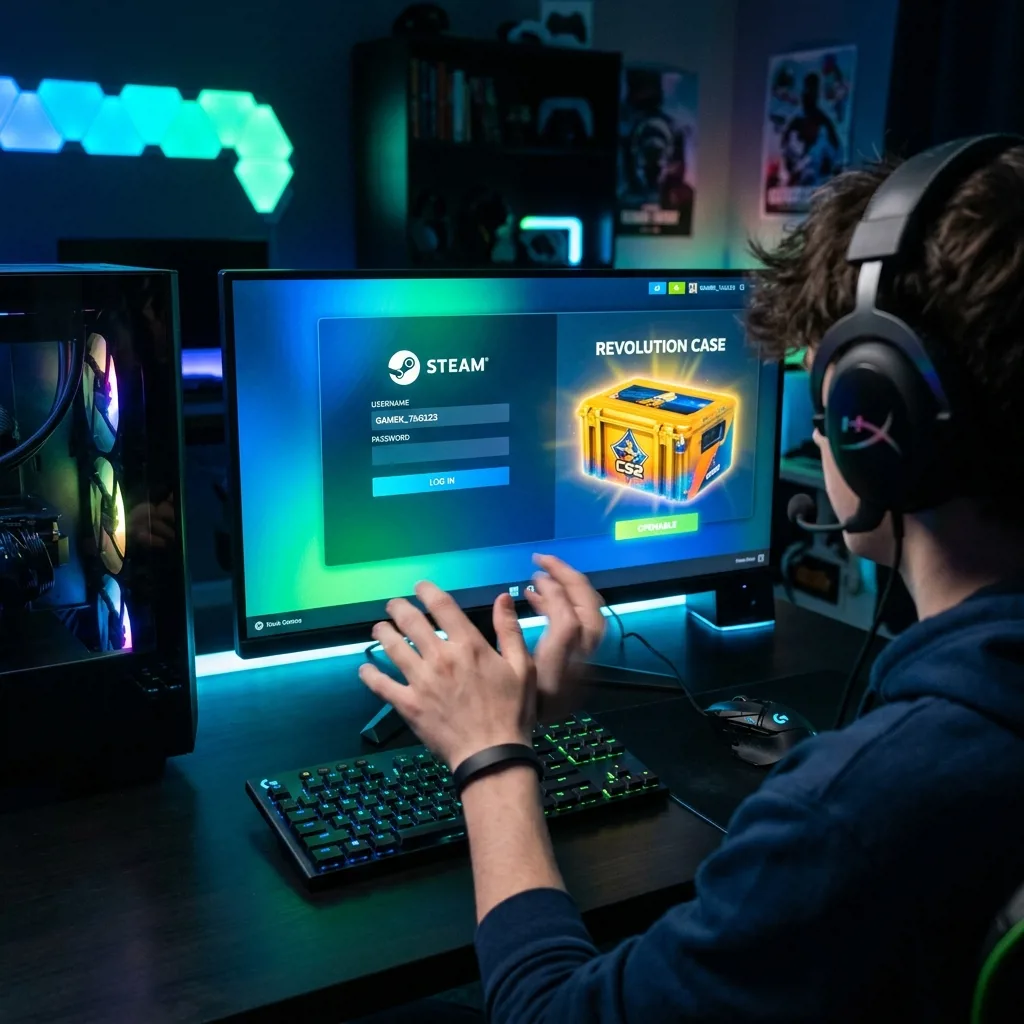 Быстрая регистрация через Steam для получения бесплатного кейса КС 2