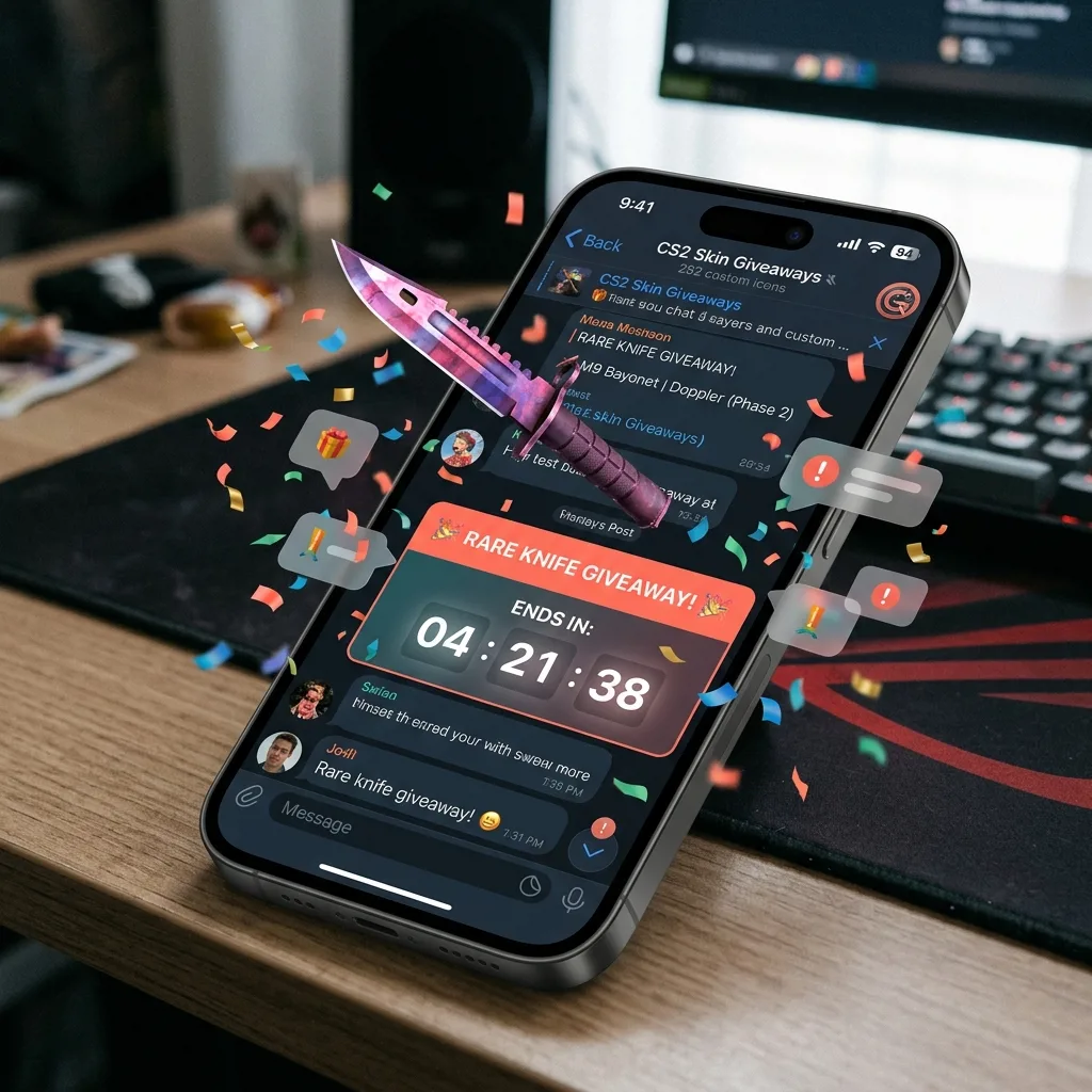 Розыгрыш скинов в Telegram с таймером