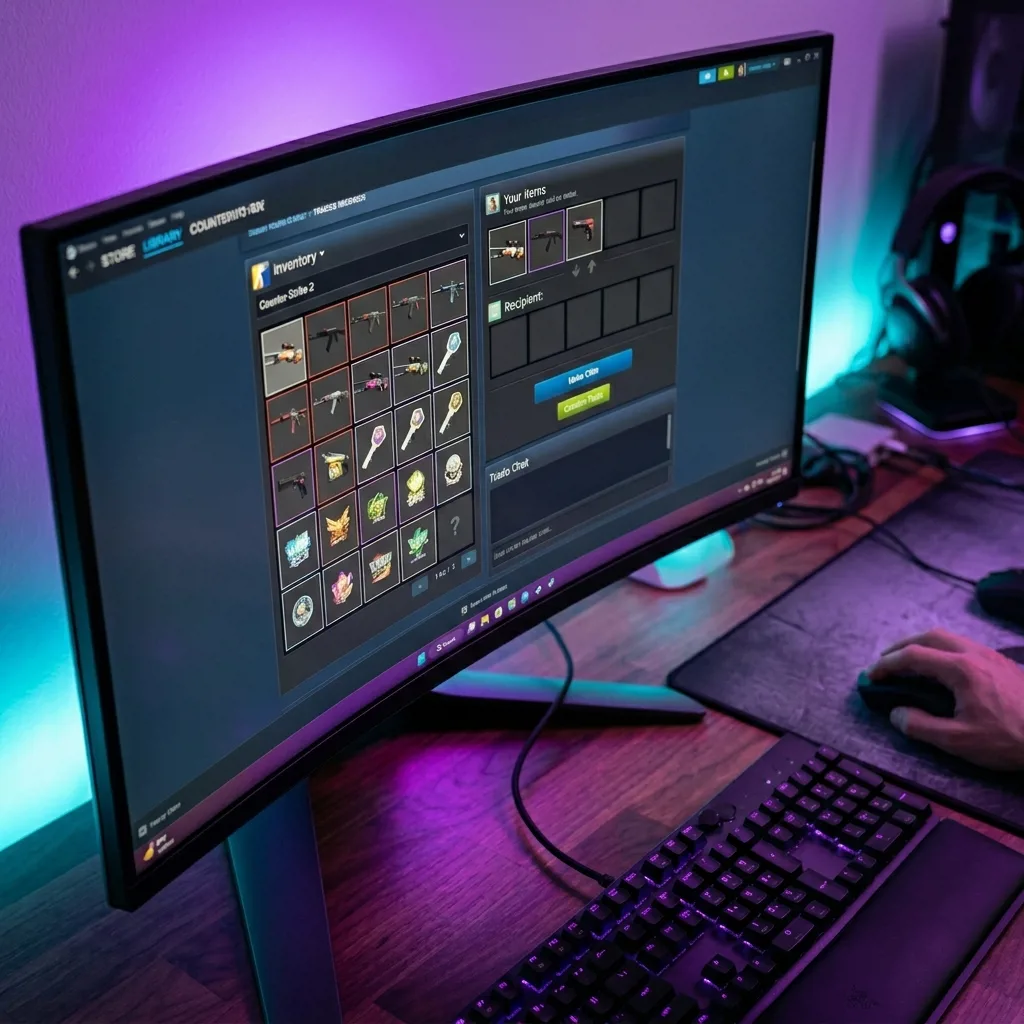 Интерфейс депозита скинов из Steam в инвентарь