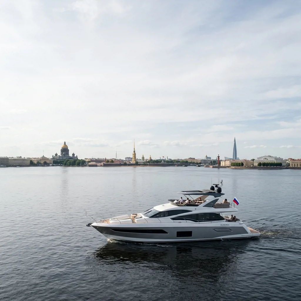 Моторная яхта на воде в Санкт-Петербурге — обучение управлению