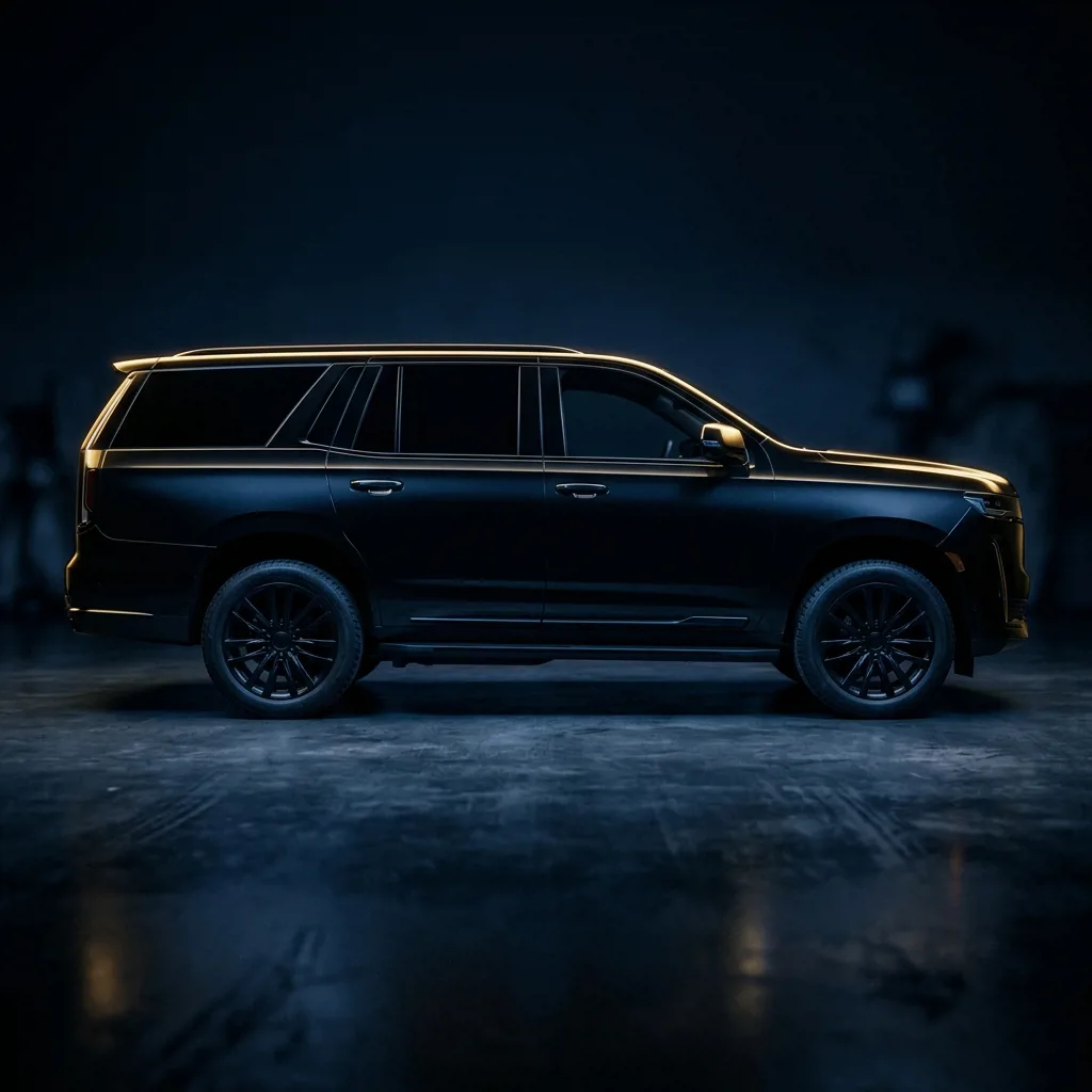 Geely Atlas Pro черного цвета, профиль