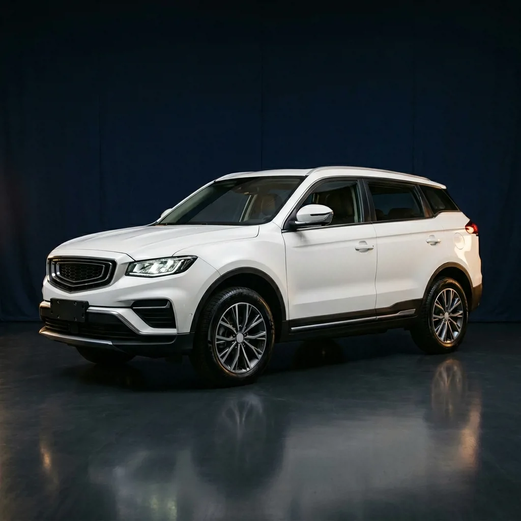 Geely Atlas Pro Comfort — белый кроссовер в базовой комплектации