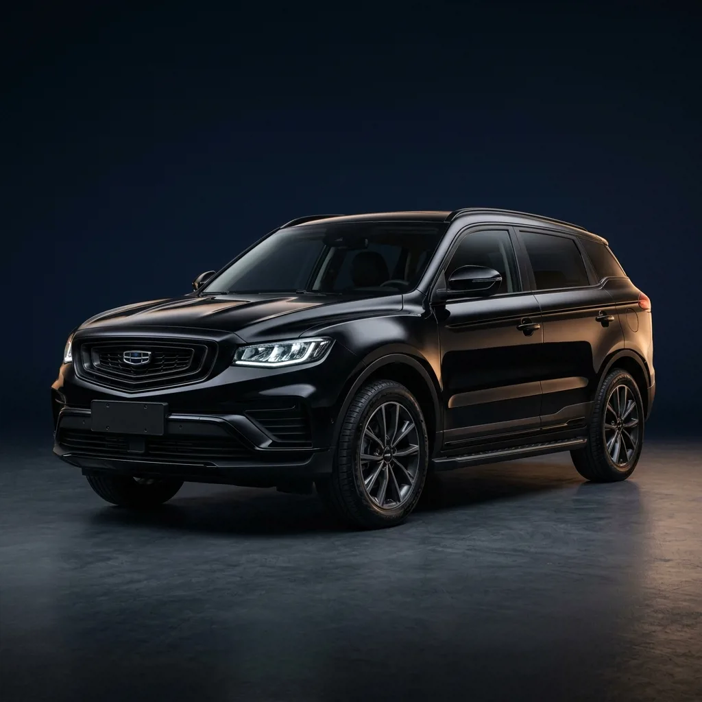 Geely Atlas Pro Flagship — чёрный премиальный кроссовер в максимальной комплектации