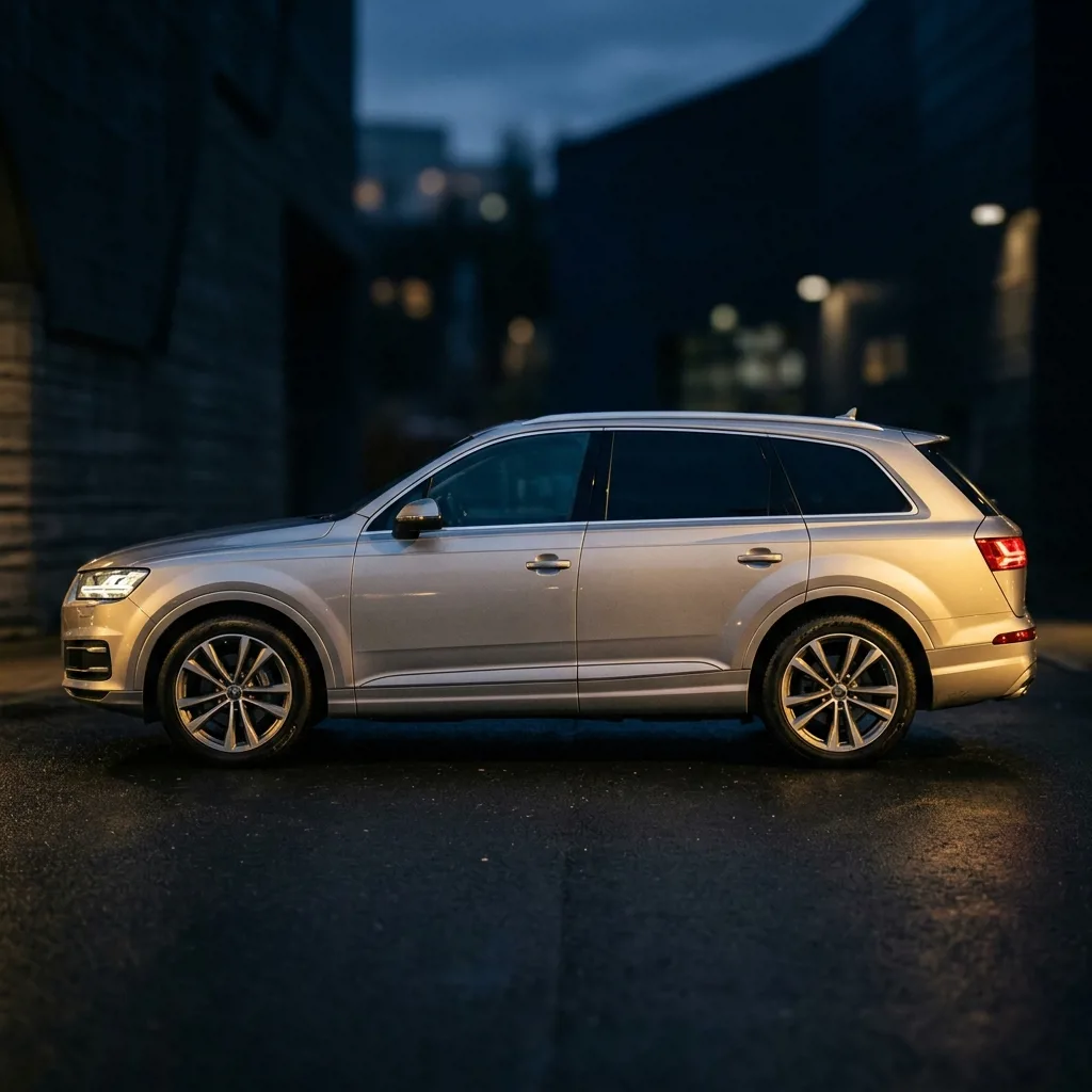 Geely Monjaro серебристого цвета, вид сбоку