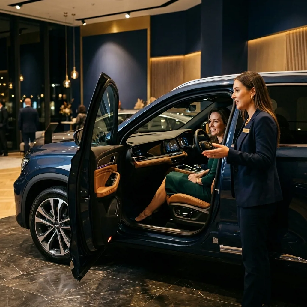 Автомобили Geely в шоуруме дилера в Астрахани