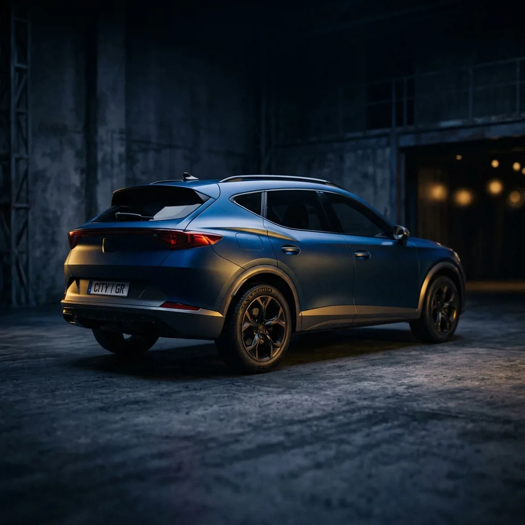 Geely Cityray синего цвета, три четверти