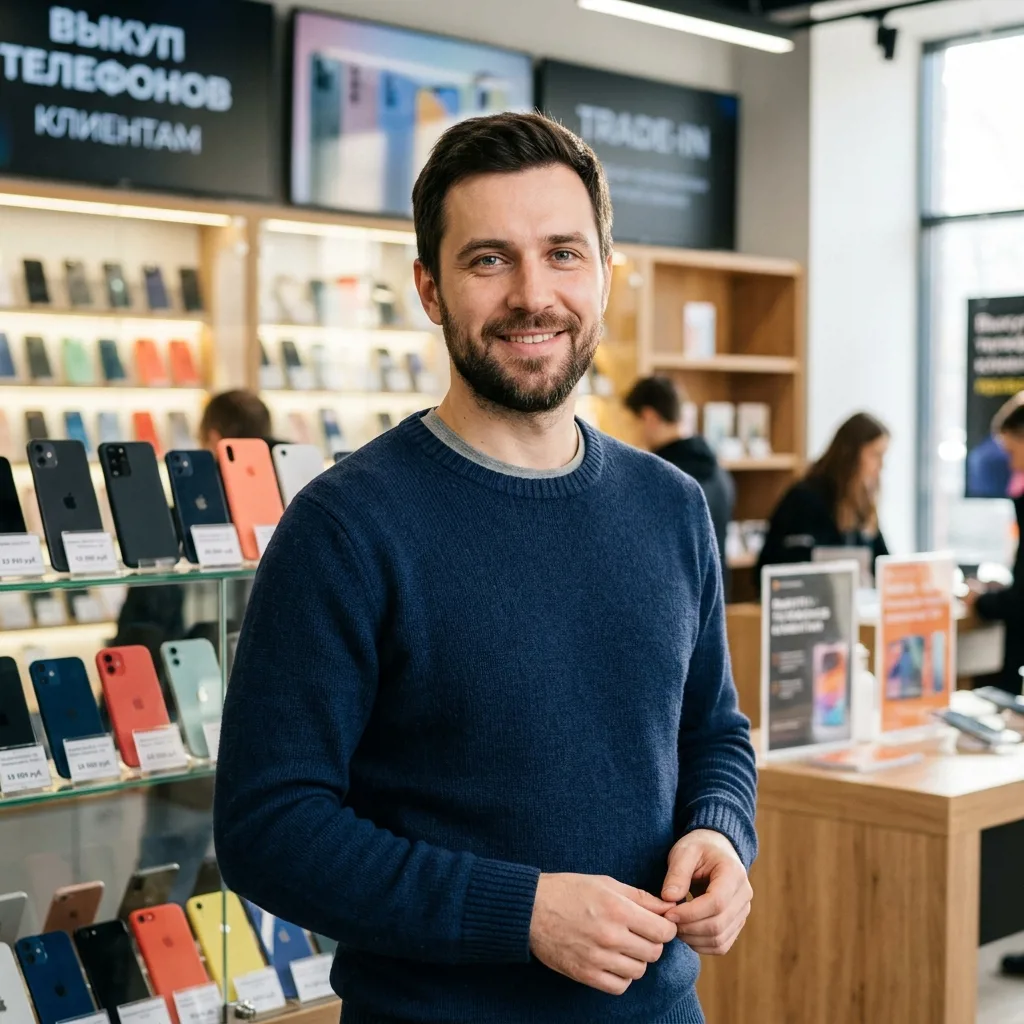 Специалист Re:Скупка проверяет Samsung Galaxy S21 перед выкупом — диагностика занимает несколько минут