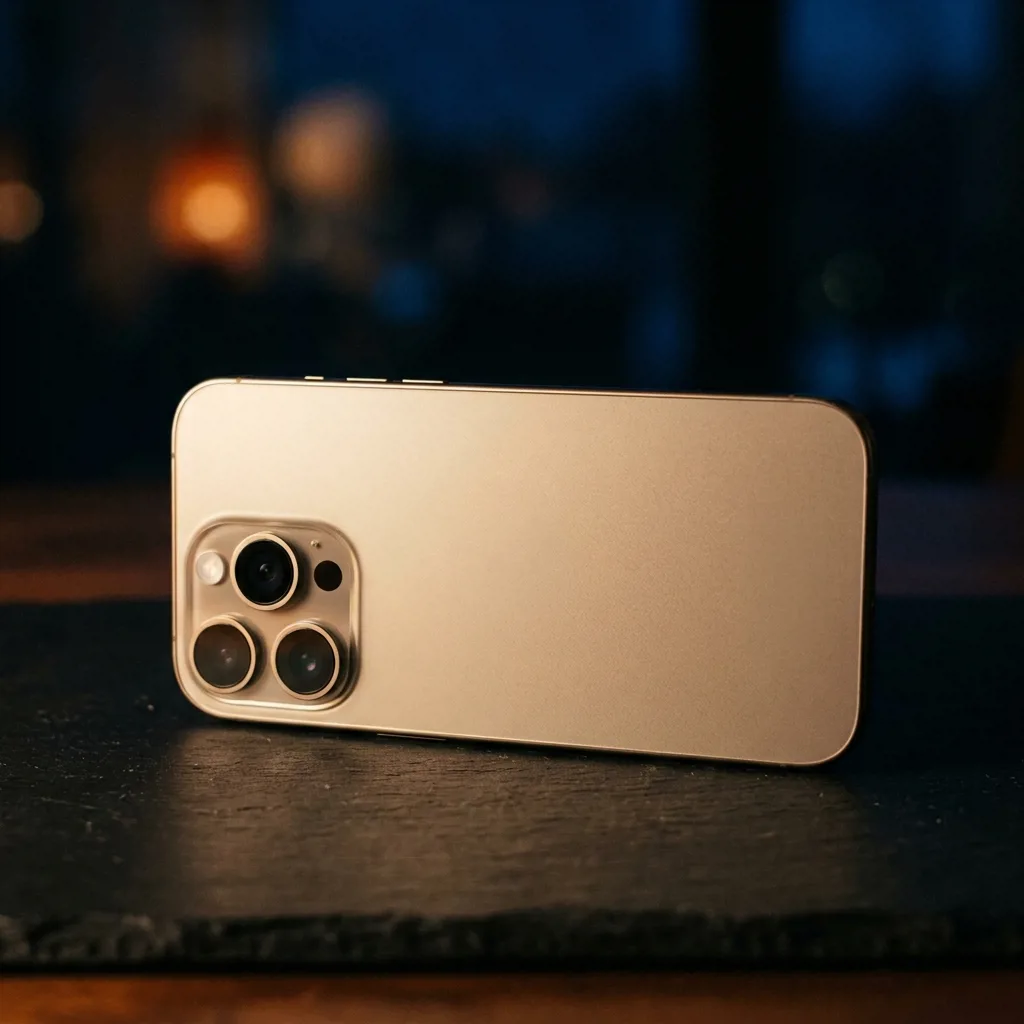 iPhone 16 Pro 256 ГБ — вид сзади, титановый корпус