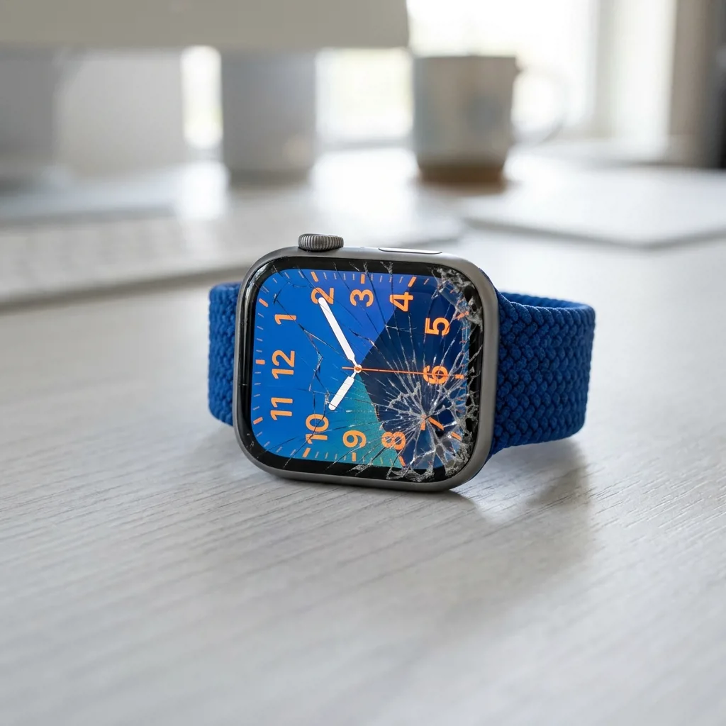 Разбитые Apple Watch Series 7 с трещиной на стекле