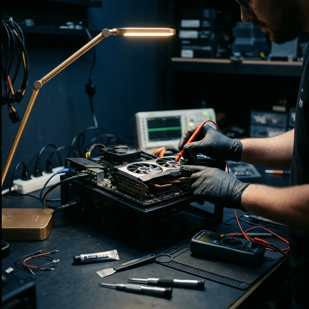 Проверка видеокарты Radeon RX 6700 XT перед продажей в мастерской Re:Скупка