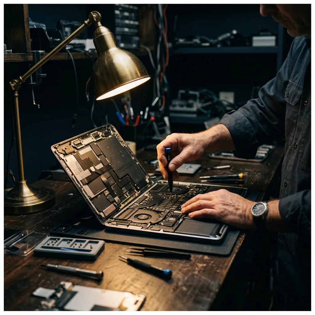 Процесс восстановления MacBook Pro 14 M3 в мастерской Re:Скупка
