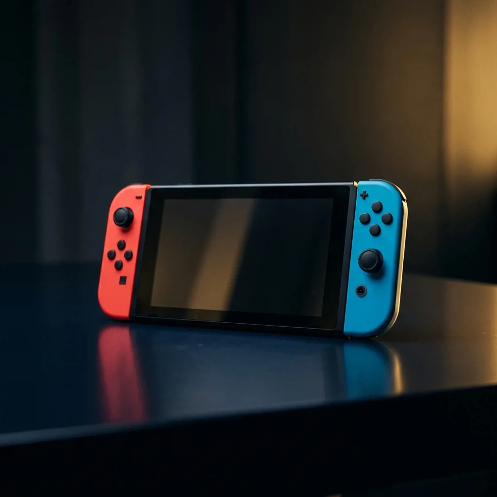 Портативная игровая консоль Nintendo Switch с красными и синими джойконами