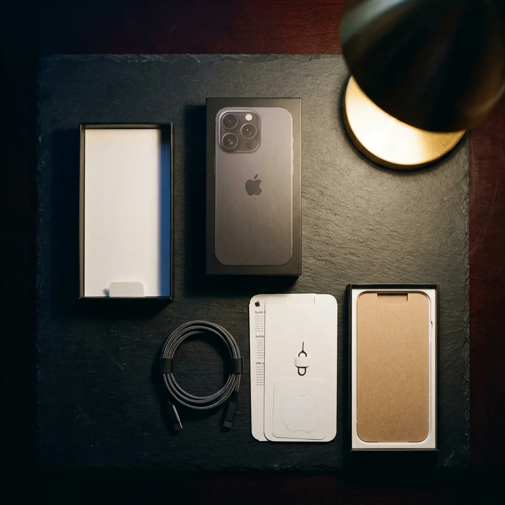 iPhone 15 Pro Max 128 ГБ — комплект поставки и коробка