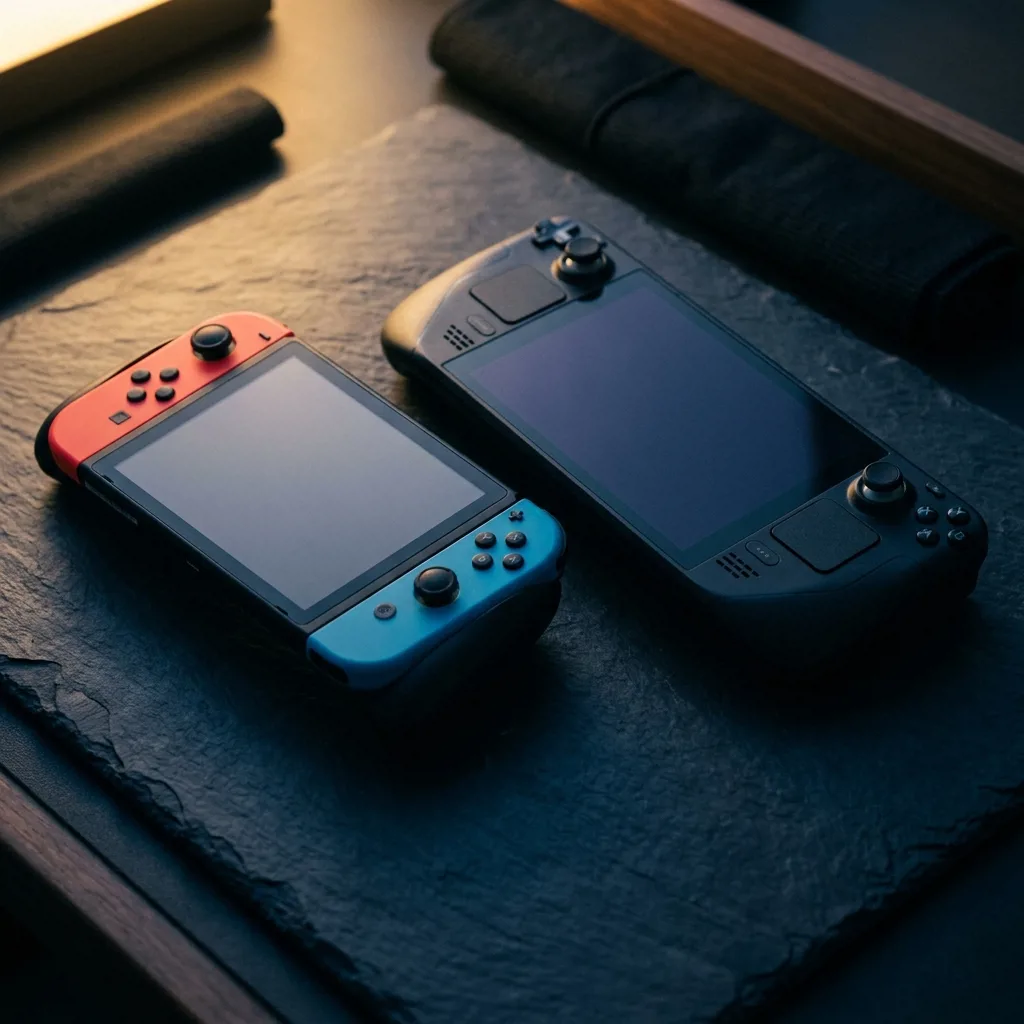 Портативная консоль Nintendo Switch OLED с красными и синими джой-конами