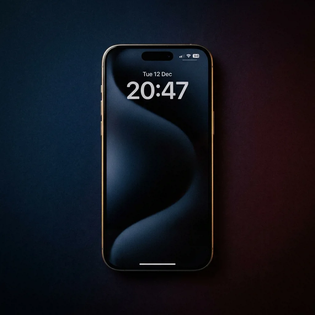 iPhone 15 Pro Max 128 ГБ — вид спереди, титановый корпус