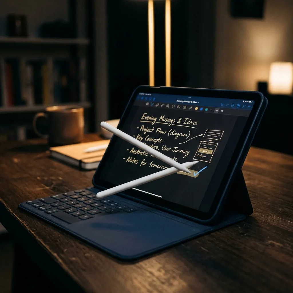 iPad 10 с Apple Pencil для заметок и учёбы