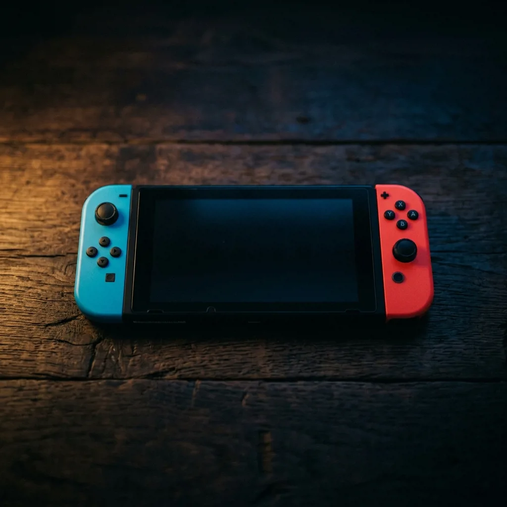 Портативная игровая консоль Nintendo Switch с красными и синими джойконами