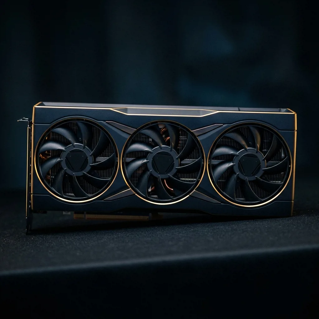 Radeon RX 6800 XT — вид спереди, восстановленная видеокарта