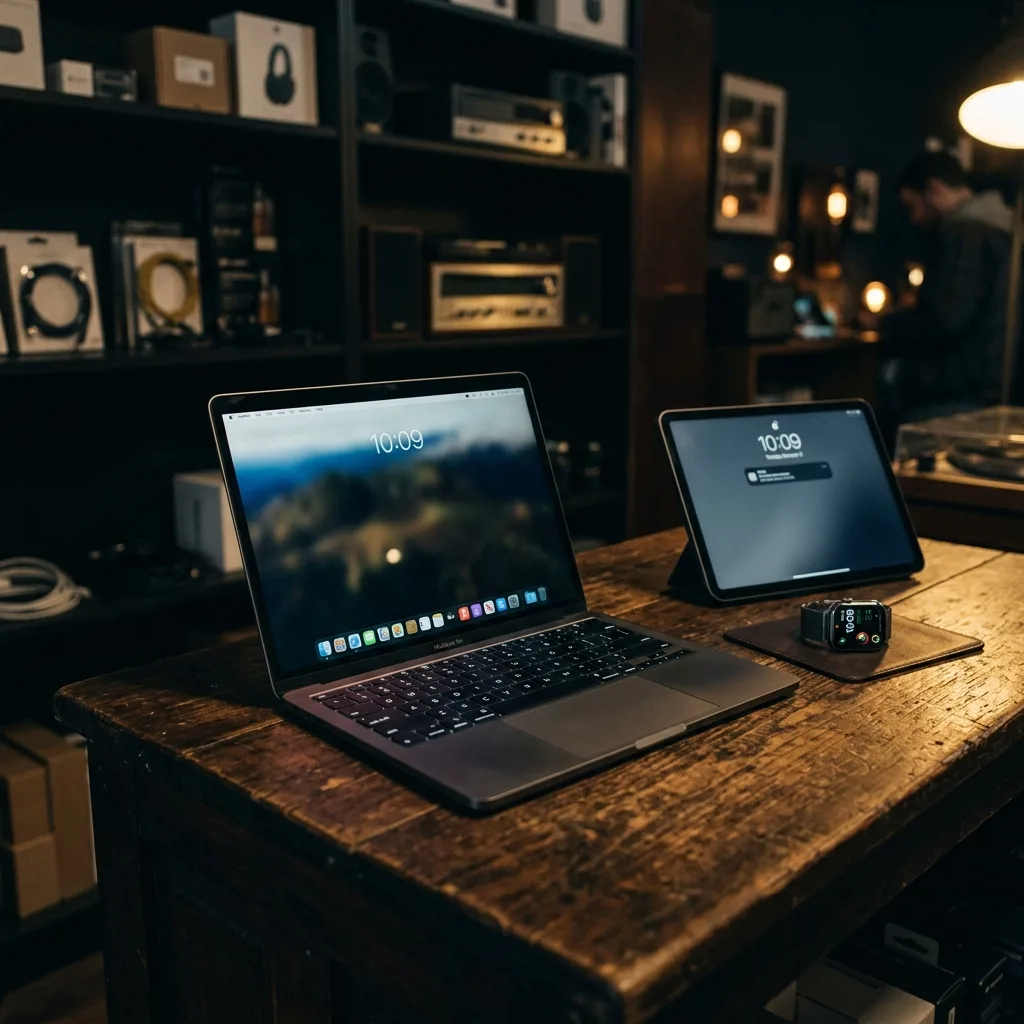 Восстановленные MacBook, iPad и Apple Watch на витрине