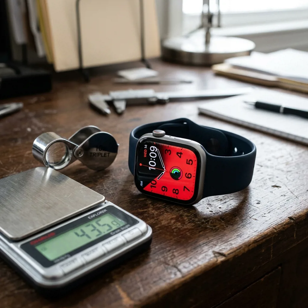 Apple Watch Series 7 45 мм на столе оценщика