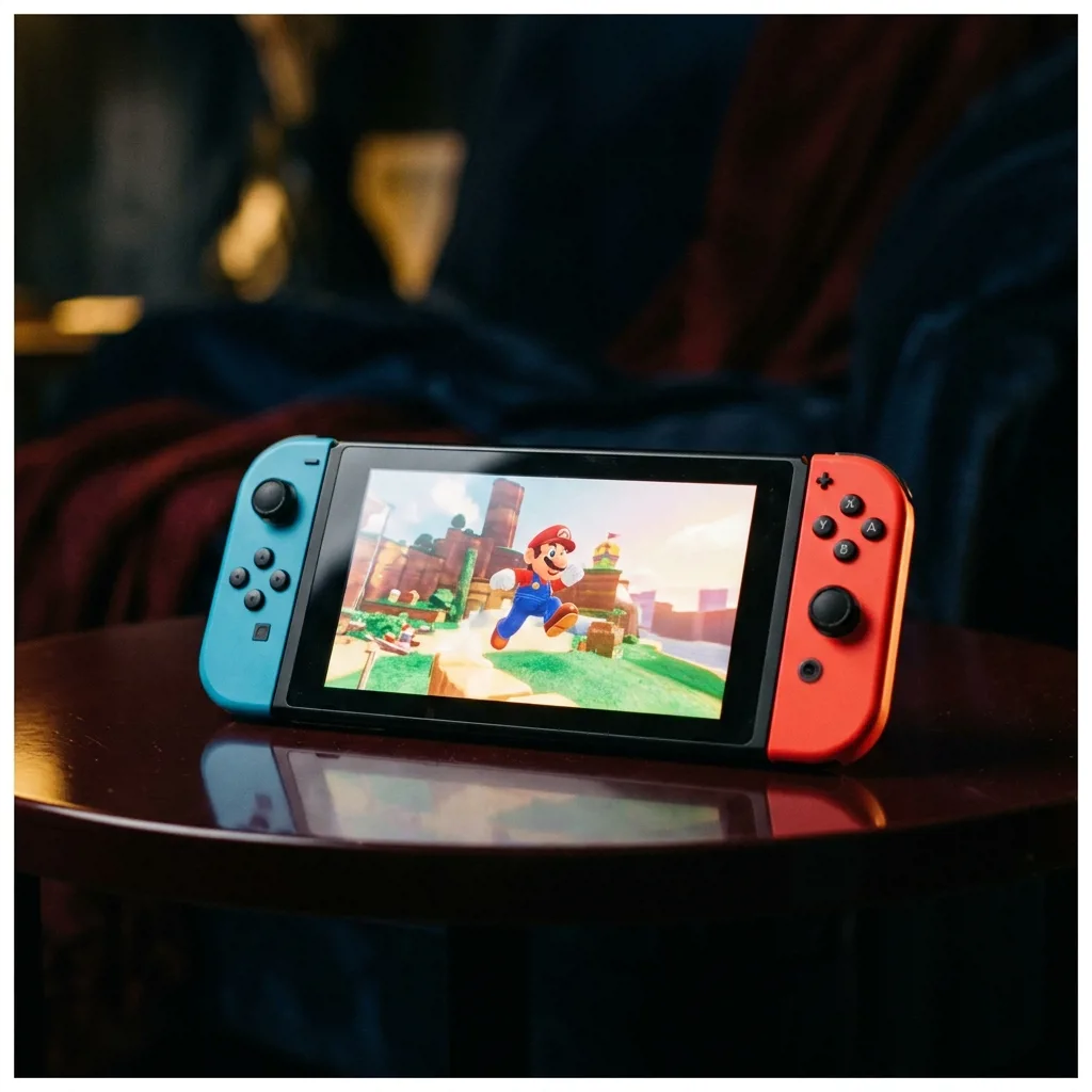 Nintendo Switch OLED с красными и синими джойконами