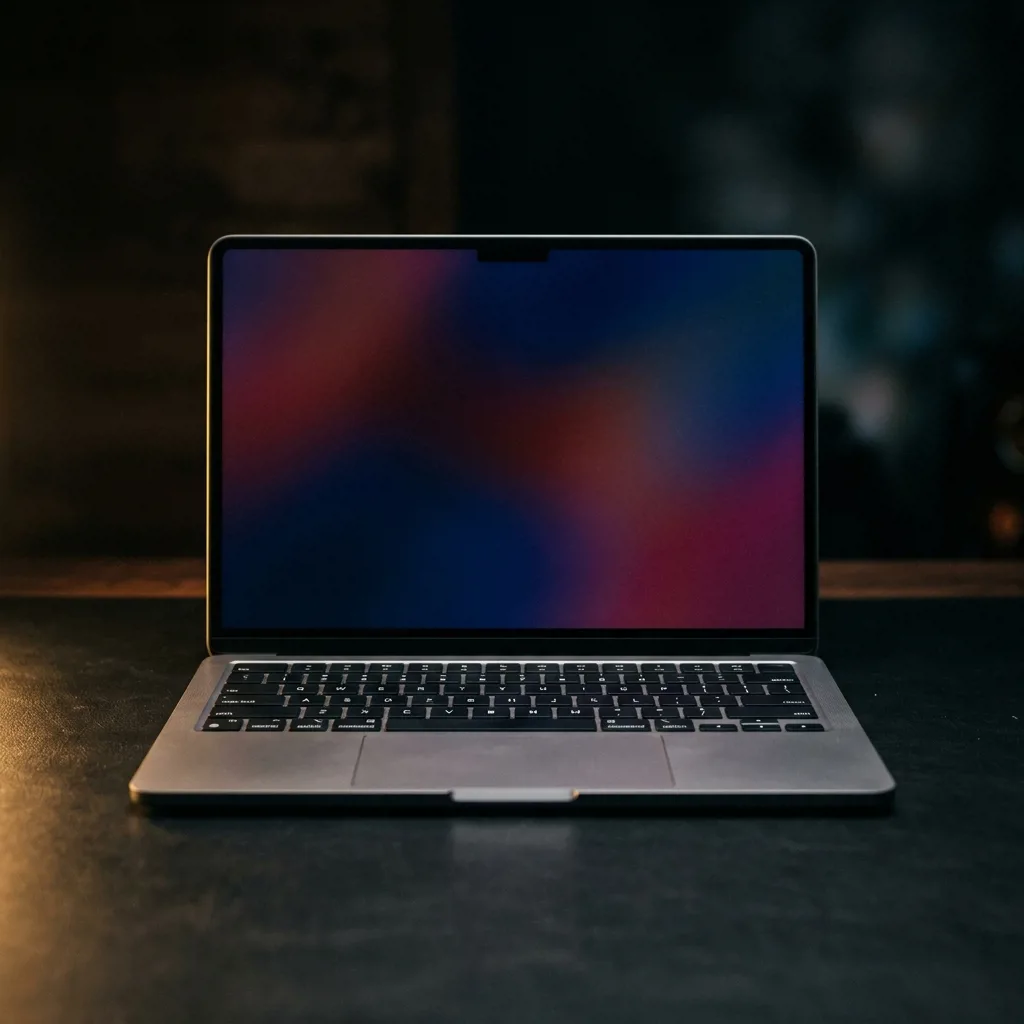 MacBook Air 13 M3 — вид спереди, открытая крышка