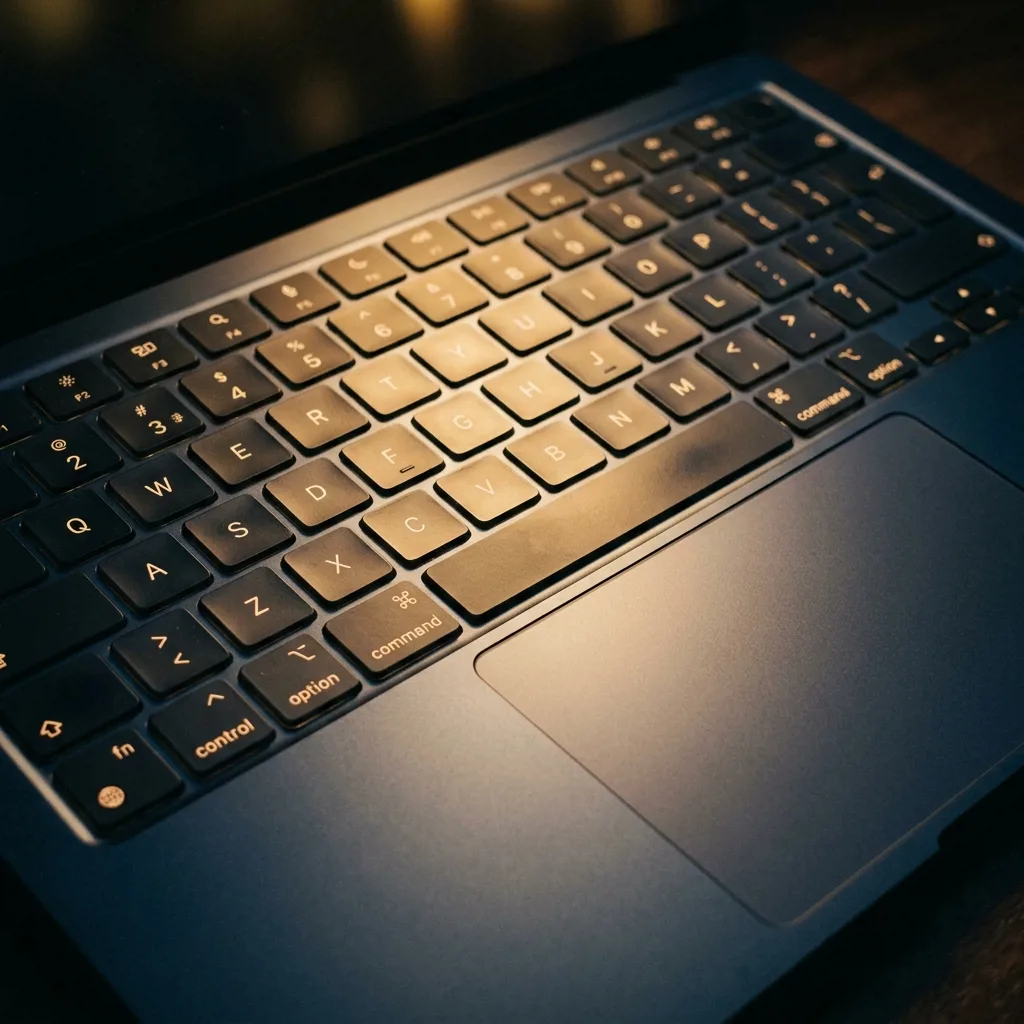 MacBook Air 13 M2 клавиатура и трекпад крупным планом
