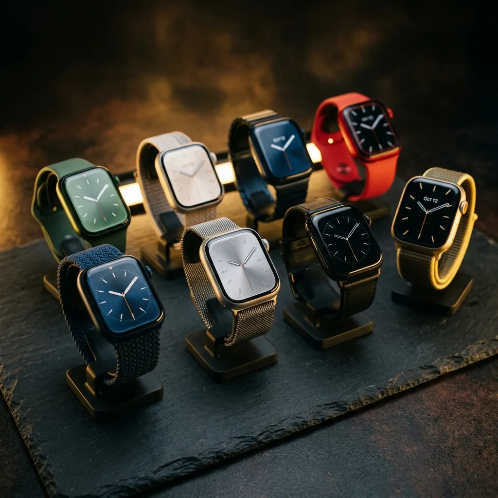 Коллекция Apple Watch разных моделей и цветов
