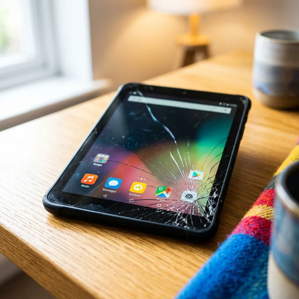 iPad mini 6 с трещиной на экране перед оценкой на выкуп