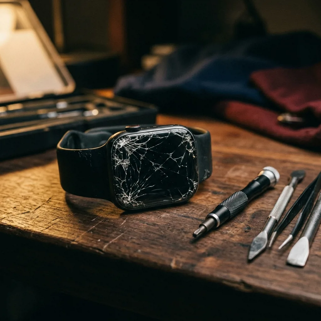 Apple Watch с треснувшим экраном