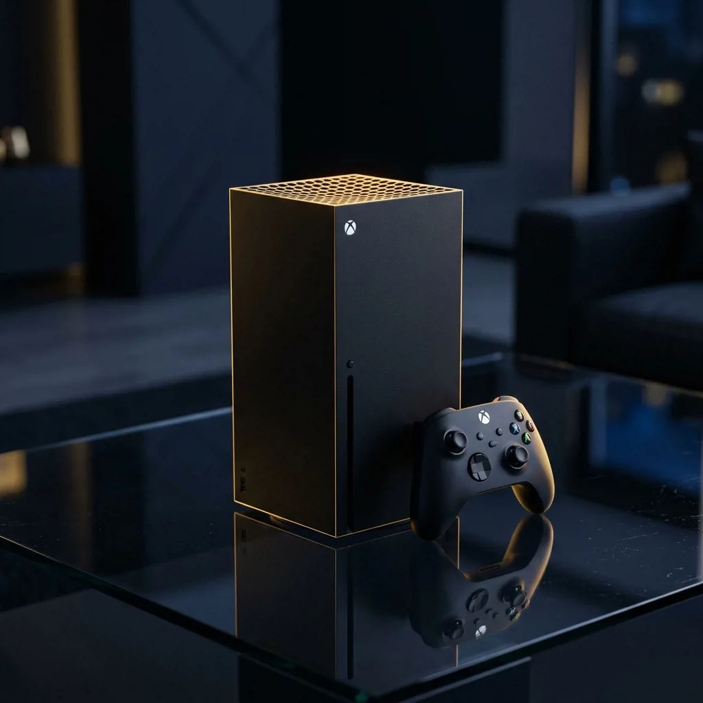 Игровая консоль Xbox Series X чёрного цвета с беспроводным геймпадом