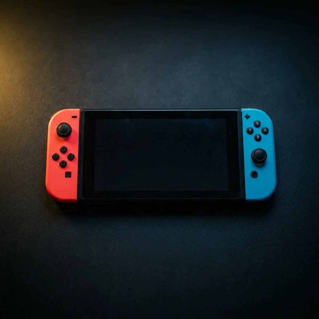 Портативная консоль Nintendo Switch с красными и синими джойконами