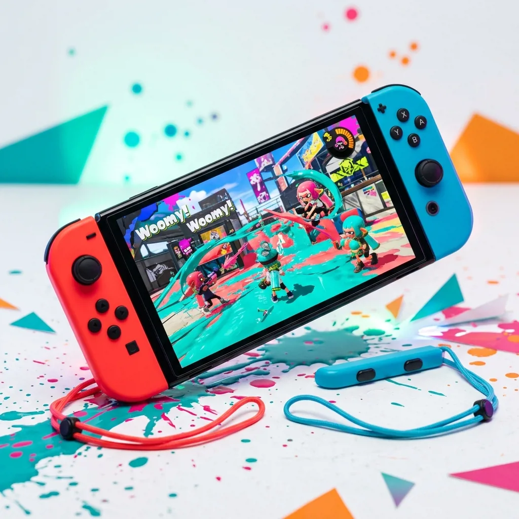 Портативная игровая консоль Nintendo Switch OLED с красными и синими джой-конами