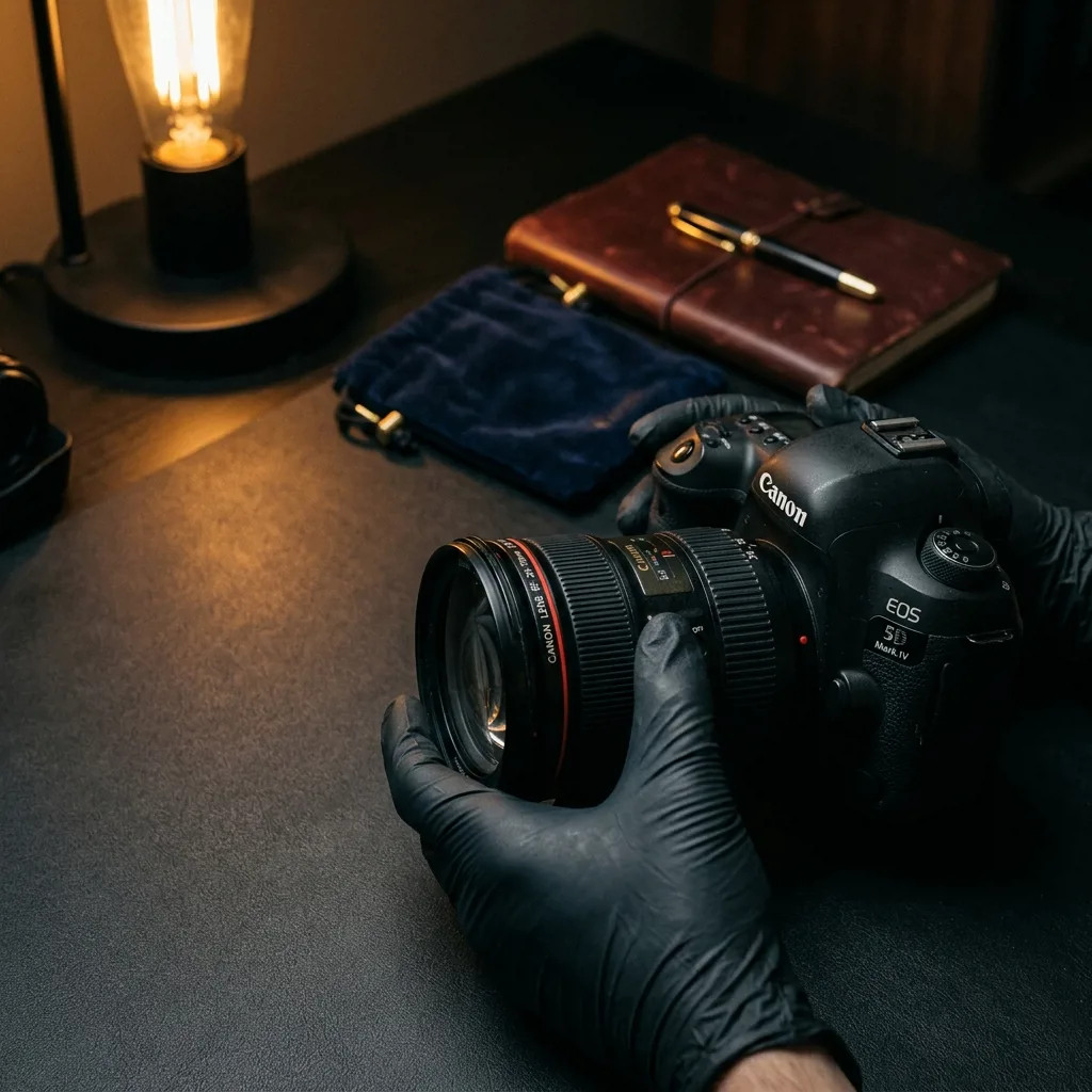 Оценка зеркального фотоаппарата Canon перед выкупом в офисе компании Re:Скупка