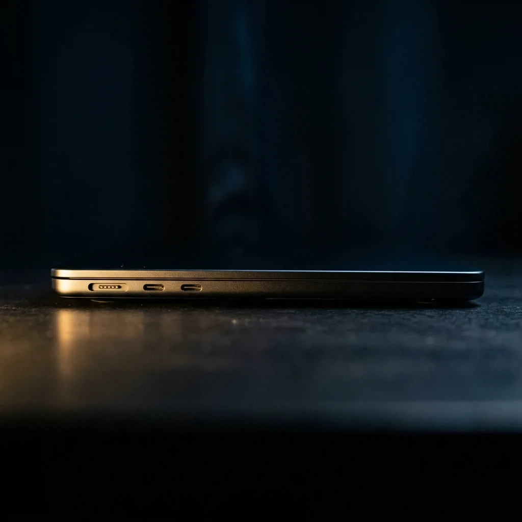 MacBook Air 13 M3 — порты и тонкий корпус сбоку