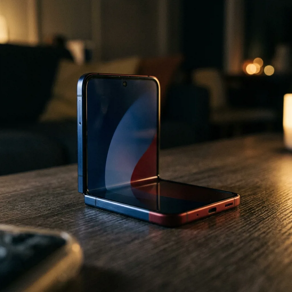 Складной смартфон Samsung Galaxy Z Flip в раскрытом виде