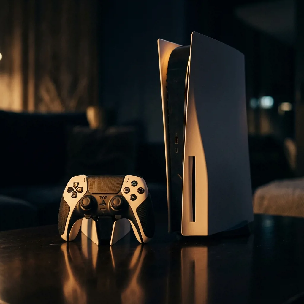 Игровая приставка PlayStation с геймпадом