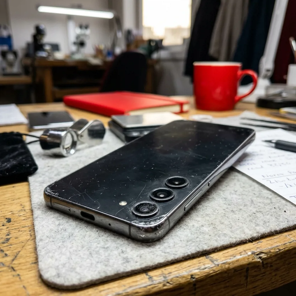 Samsung Galaxy S23 с царапинами на корпусе